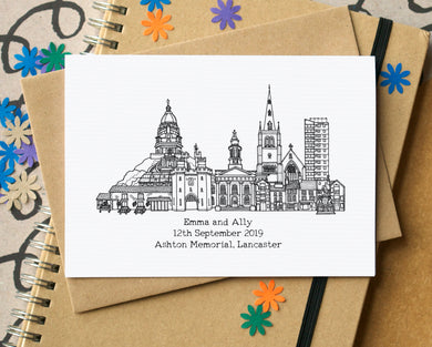 Wedding Personalised Skyline Greetings card