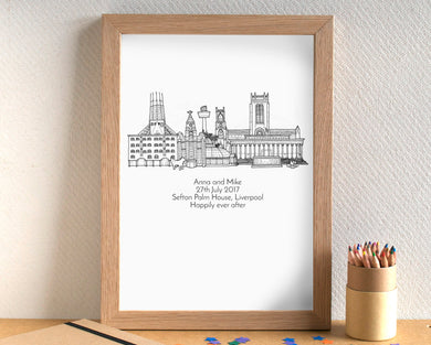 Personalised Wedding Skyline Print