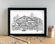 Widnes Skyline Landmarks Art Print - can be personalised - unframed