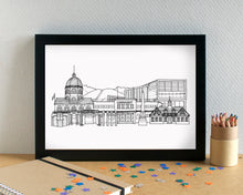 Worthing Skyline Landmarks Art Print - can be personalised - unframed