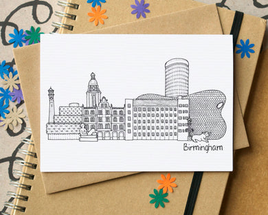 Birmingham Skyline Landmarks Greetings Card
