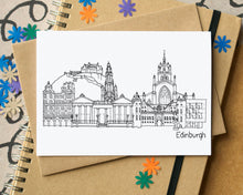 Edinburgh Landmarks Skyline Greetings Card