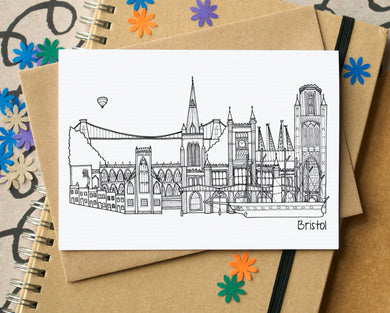 Bristol Skyline Landmarks Greetings Card