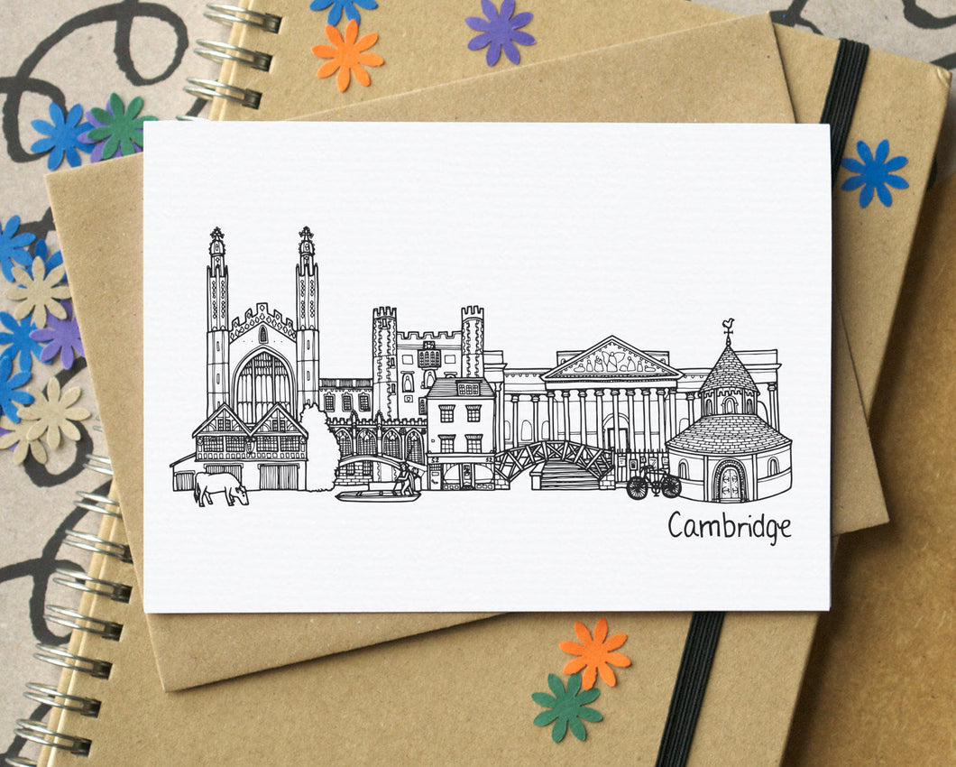 Cambridge Skyline Landmarks Greetings Card