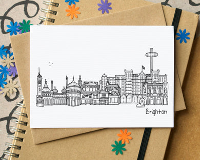 Brighton Skyline Landmarks Greetings Card