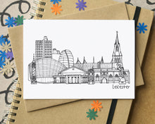 Leicester Skyline Landmarks Greetings Card