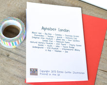London Alphabet Greetings Card
