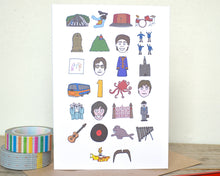 Beatles Alphabet Greetings Card