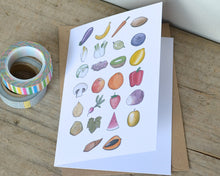 Fruit and Vegetable Alphabet Greetings Card