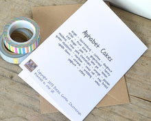 Cake Alphabet Greetings Card