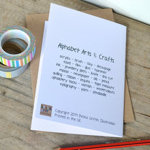 Arts & Crafts Alphabet Greetings Card