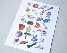Gardening Alphabet Art Print