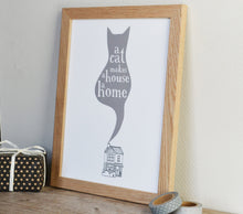 A Cat Makes A House A Home Print - can be personalised - unframed
