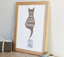 A Cat Makes A House A Home Print - can be personalised - unframed