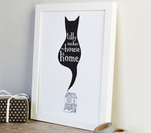 A Cat Makes A House A Home Print - can be personalised - unframed