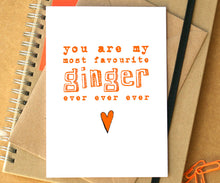Funny Favourite Ginger Card