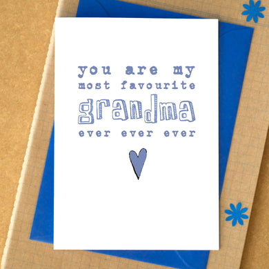 Favourite Grandma Ever Ever Ever Mother's Day Card - can be personalised