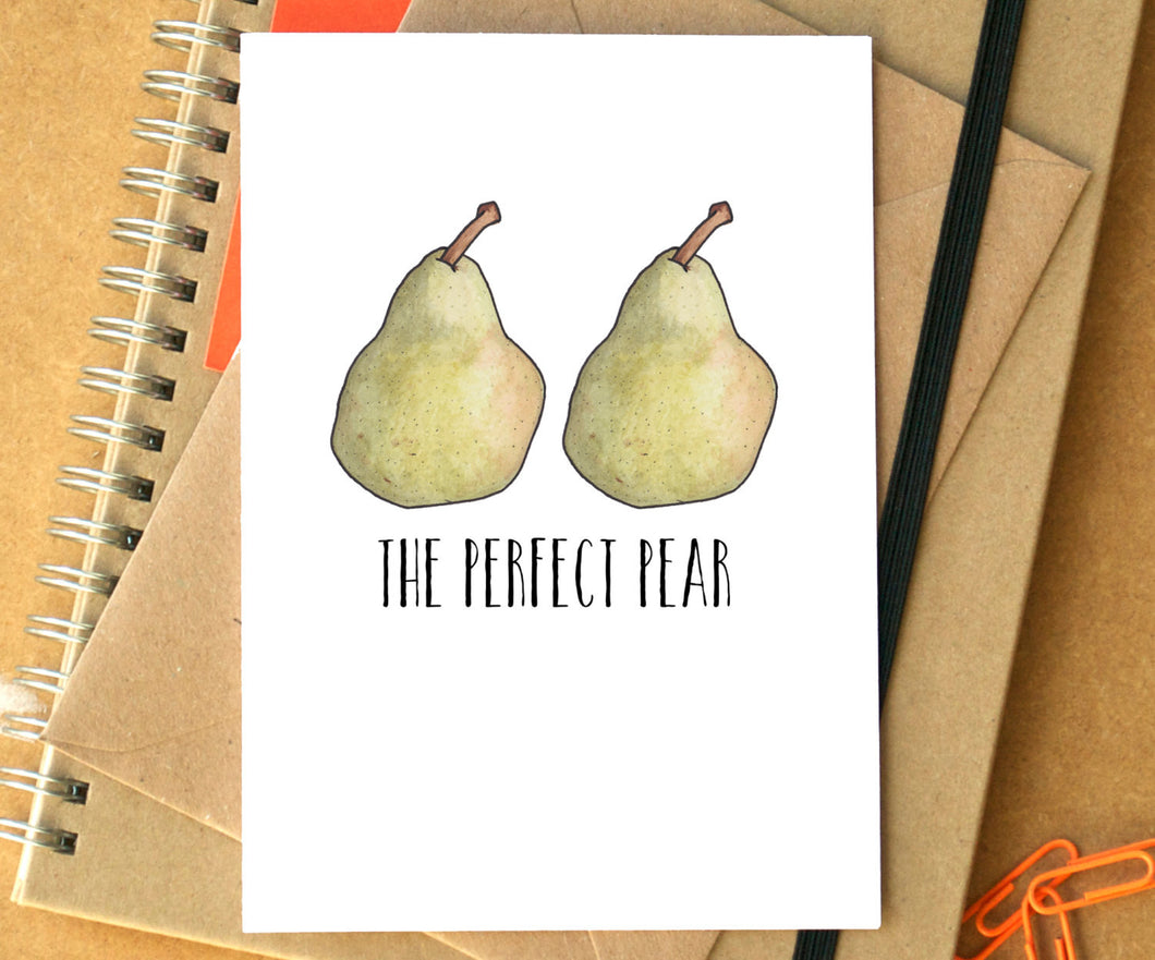 Funny 'Perfect Pear' Wedding or Engagement Card