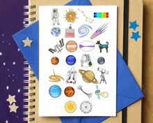 Space Alphabet Greetings Card