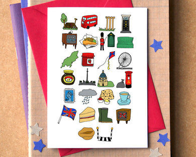 Great Britain Alphabet Greetings Card