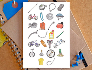 Cycling Alphabet Greetings Card