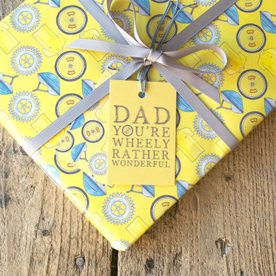 Dad You're Wheely Rather Wonderful Wrapping Paper