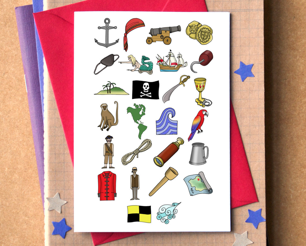 Pirates Alphabet Greetings Card