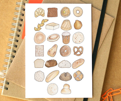 Bread Alphabet Greetings Card