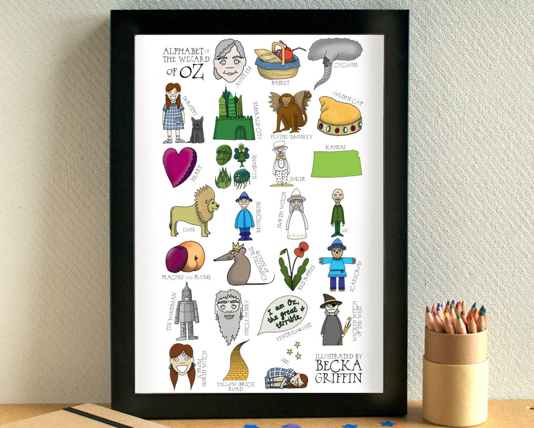 Wizard of Oz Alphabet Art Print