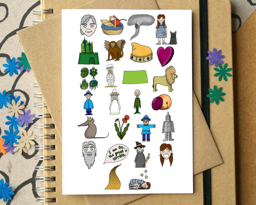 Wizard of Oz Alphabet Greetings Card