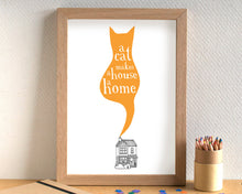 A Cat Makes A House A Home Print - can be personalised - unframed