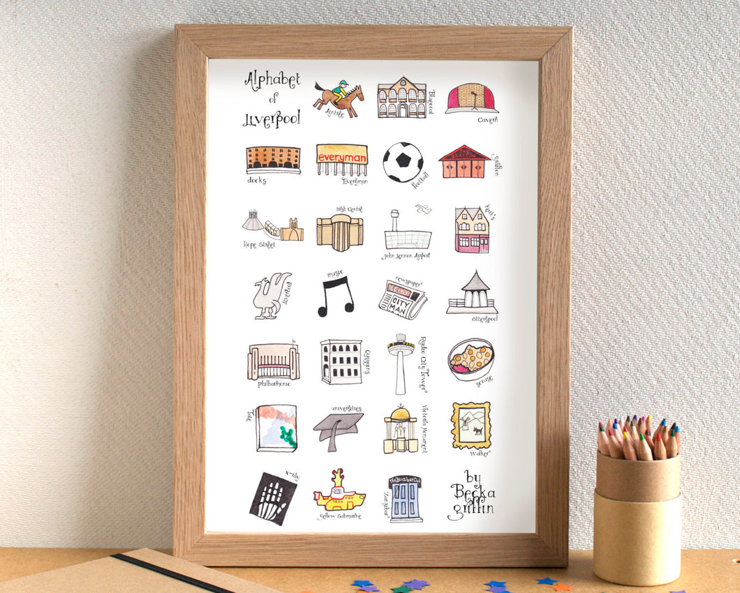 Liverpool Alphabet Art Print - can be personalised