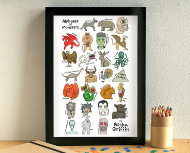 Monster Alphabet Art Print