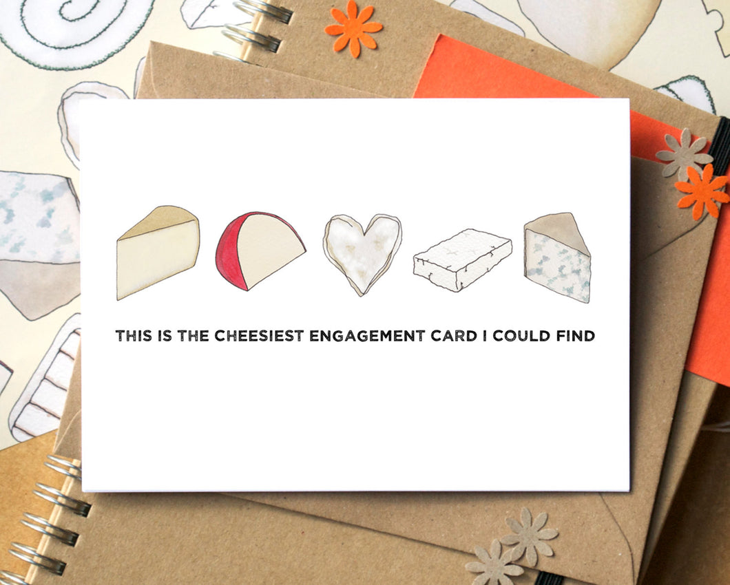 Funny Cheesy Engagement Card