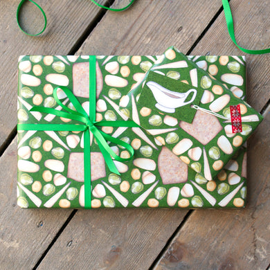 Vegetarian Christmas Dinner Wrapping Paper